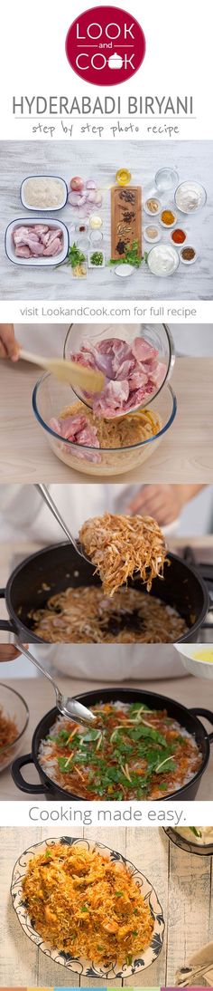 different types of food are being prepared on the table