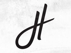 a black and white photo of the letter h