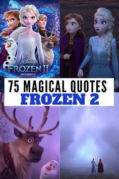 frozen 2 movie poster with the characters from disney's frozen princesses and their names