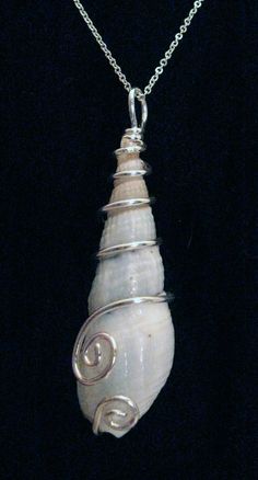 an image of a necklace with shells in the shape of seashells on it