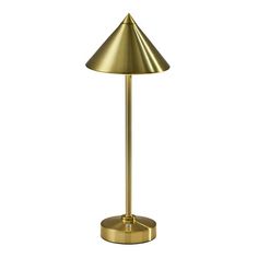 a gold lamp on a white background