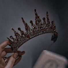 Maroon Royal Aesthetic, Vampire Crown Aesthetic, Coroa Aesthetic, Red Crown Aesthetic, Aleyna Core, Dark Red Crown, Royal Dress Aesthetic, Easy Clown Makeup, Rosé Core