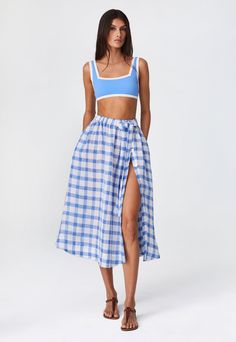 Full Circle Skirt, Lisa Marie Fernandez, Full Circle Skirts, Full Circle, Circle Skirt, Low Waist, Cute Tops, Gingham, Capri