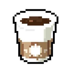 an image of a coffee cup pixelated in pixels