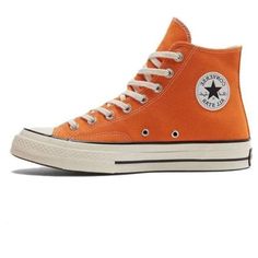 Converse Chuck Taylor All Star 1970s High Top 'Orange' A11442C Orange Converse Platform, Orange Converse Aesthetic, Converse Orange, High Top Converse Outfits Fall, Styling Converse High Tops, Converse Outfit Fall, Orange Converse, Converse Collection, Orange Boots