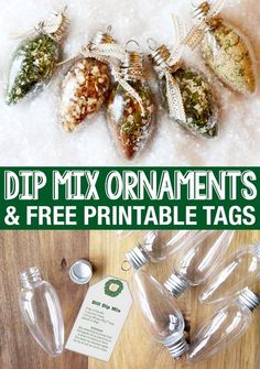 an image of diy ornaments and free printable tags for christmas ornament