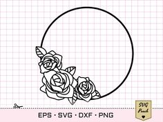 Flower Wreath Svg, Rose Svg, Wreath Svg, Decorative Borders, Floral Monogram, Floral Letters, Svg For Cricut, Monogram Svg, Cricut Maker