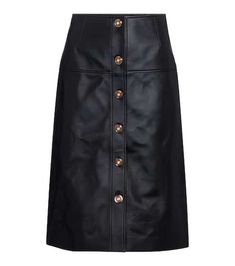 Designer Fashion New Arrivals - Shop Online | Mytheresa Button Skirt, Gabriela Hearst, Leather Midi Skirt, Cashmere Turtleneck, Black Midi Skirt, Lambskin Leather, Chunky Knit, Leather Fashion, Knee High Boots