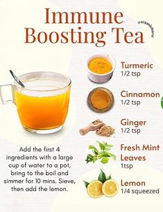 Immune Boosting Tea, Healing Tea Recipes, Benefits Of Tea, Herbal Remedies Recipes, Best Smoothie, Food Health Benefits