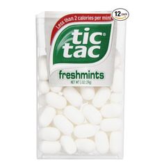 white candies in a plastic container on a white background with the title tic sac freshmints