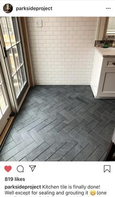 an instagram photo of a bathroom with tile flooring