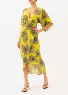 The Katherine features a timeless design with an empire waistline, a concealed hook and eye closure for a deep neckline, half kimono sleeves, and a wrap-style skirt. Crafted from 100% Rayon vintage deadstock fabric, this maxi dress is perfect for any special occasion, from weddings to cocktail parties, or any casual ev Half Kimono, Katherine Dress, Coast Outfit, Core Wardrobe, Resort Wear Dresses, Deadstock Fabric, Dress Code Wedding, Destination Wedding Dress, Earthy Outfits