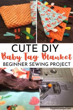 the instructions for how to make a baby tag blanket