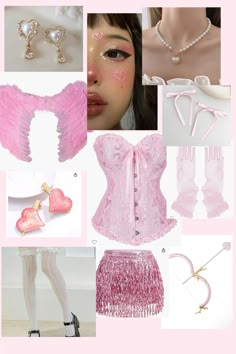 Cupid Outfit Ideas, Cupid Halloween Costume Pink, Cupid Outfit Aesthetic, Cupid Outfit Costumes, Pink Cupid Costume, Cupid Costume Womens, Cupid Costume Aesthetic, Cupid Photoshoot, Cupid Makeup