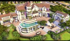 an artist's rendering of a large mansion