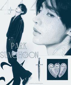 an advertisement for park sunchoon featuring a woman with black hair and piercings