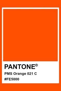 pantone's orange color is shown in the frame, and it appears to be very