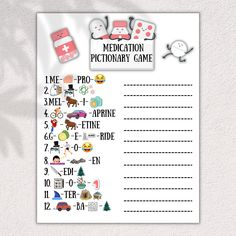 Medical Games For Students, Medical Games Ideas, Printable Operation Game Pieces, Games For Cna Students, Pharmacy Week Games, Pharmacy Week Ideas, Pharmacy Ideas, Pharmacy Week, Nursing Instructor