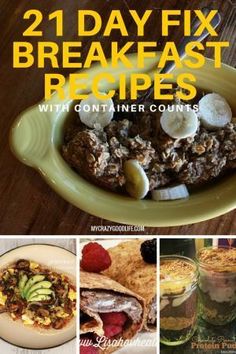 Clean Eating/21 Day Fix Breakfast Recipes 21 Day Fix Breakfast, Beachbody 21 Day Fix, 21 Day Fix Diet, 21 Day Diet, 21 Day Fix Meal Plan, Beachbody Recipes, Breakfast Recipes Sweet, Foods And Drinks, 21 Day Fix Meals