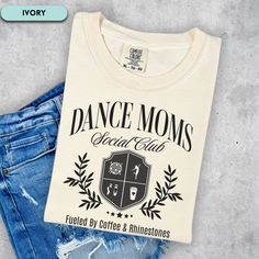 🩰☕Show Your Dance Mom Pride: Dance Moms Social Club TShirt 🪩Calling all dance moms! This cozy and stylish shirt is the perfect way to rep your squad, the Dance Moms Social Club! 🎁 Makes a great gift for the special dance mom in your life.  IMPORTANT Mockups are used for demonstration purposes only, and the final product may vary slightly in color & placement. ❤️SIZE & FIT: Comfort Colors Unisex Cotton Tee **Size up 1 or 2 if you like a cozy oversized fit. 💌 CARE INSTRUCTIONS: * Wash inside o Dance Mom Competition Shirt, White Cotton T-shirt For Dance Class, Cotton T-shirt With Letter Print For Dance Class, Cotton Hip Hop T-shirt For Dance, Cotton Graphic Tee For Dance Class, Hip Hop Dance Cotton T-shirt, Cotton Hip Hop T-shirt For Dance Class, Cotton Crew Neck T-shirt For Dance Class, Casual Cotton T-shirt For Dance Class