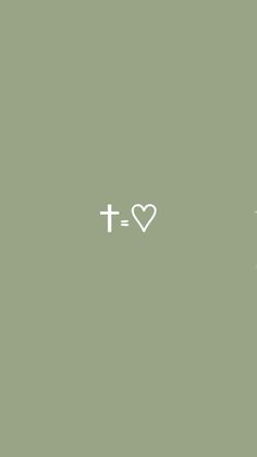 the word love is written in white on a green background with a heart and cross