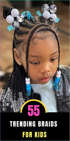 Get inspired by these 55 trending braids for kids! From classic French braids to intricate cornrows, these styles are perfect for girls of all ages. Keep your little one's hair looking stylish and neat with these beautiful braid ideas. #KidsHairstyles #BraidStyles #HairInspo #CuteBraids Kids Summer Braided Hairstyles, Hair Style For Little Black Girls Kids Braid Styles, Kids Hair Braiding Styles, Braided Hairstyles School, Kids French Braids, Kids Box Braids Styles, Braids For Girls Kids, Cornrow Ideas For Kids