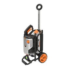 the portable power washer is on wheels