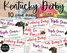 the kentucky derby game bundle is shown with text that reads kentucky derby