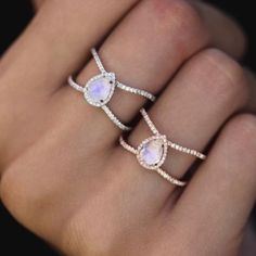 Moonstone Fashion Ring Stainless Steel With Silver , Yellow Gold Or Rose Gold Plating Sizes Available 6, 7 & 8 Moonstone Wedding Ring, Luna Skye, Moonstone Rings, Dream Rings, Simple Engagement, Ring Accessories, Color Water, Body Chains, Family Jewels