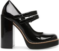 Steve Madden Platform Heels, Latest Fashion Shoes, Steve Madden Platform, Black Patent Heels, Heels Online, Patent Heels