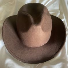 Brown Western Style Hat. Never Worn. Ordered For Costume Hat And Was Too Small. Inside Circumference Is 22.4 Inches Or 57 Cm. Distressed Brown Short Brim Hat For Western-themed Events, Cheap Brown Hats For Western-themed Events, Western Brown Hat, One Size Fits Most, Distressed Brown Adjustable Hat For Western-themed Events, Casual Single-color Fedora For Rodeo, Brown Brimmed Western Hat, Brown Cowboy Hat, Hat Aesthetic, Costume Hats