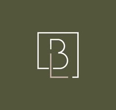 the letter b is made up of white lines on a dark green background, and it appears to be monogrammed