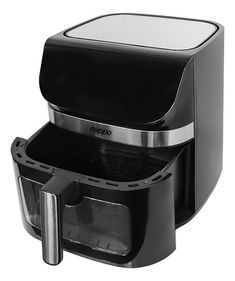 a black and silver coffee maker on a white background