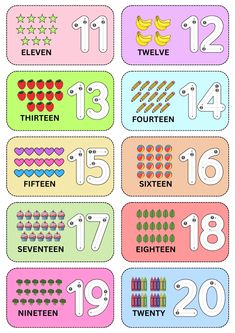 an image of numbers and countings for children to use in their classroom or home