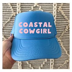 Coastal Cowgirl Trucker Hat Women's Trendy Trucker Hat Gifts for her Beach Hat River Hat Lake Life Hat  Trucker Hat Otto Trucker Hat Print is in pink ♥ One Size Fits All - Mesh Foam Snapback trucker Hat ♥ Do not bleach or iron directly onto the design ♥ Spot Clean Only ♥ Colors can vary from screen to screen - Please understand the actual color may vary slightly from your monitor or phone display  ♥ No refunds or exchanges since all orders are made once ordered but please contact me if you have Phone Display, Beach Lover Gifts, Hat Print, Beach Lover, Coastal Cowgirl, Blue Hat, Beach Hat, Beach Lovers, Lake Life