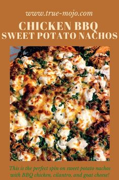 the chicken bbq sweet potato nachos recipe is featured in this brochure