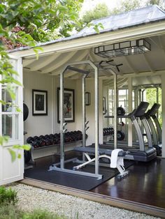 an instagramted photo of a home gym