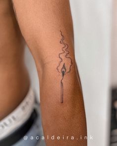 Single Flame Tattoo, Smokey Match Tattoo, Match Burning Tattoo, Burnt Out Match Tattoo, Hand Holding Match Tattoo, Fine Line Tattoo Men’s, Burnt Match Tattoo, Lighter Tattoo Ideas, Flashlight Tattoo