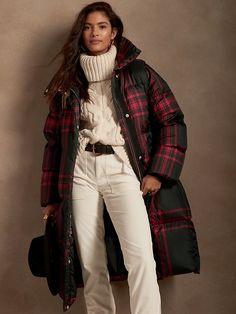 Petite Water-Repellent Long Puffer Coat | Banana Republic Winter Wonderland Outfit, Night Fashion, Puffer Coats, Long Puffer Coat, Long Puffer, Winter Gear, Autumn 2024, Stylish Outfit, Banana Republic Women