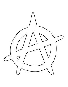 the anarchy symbol is shown in black and white