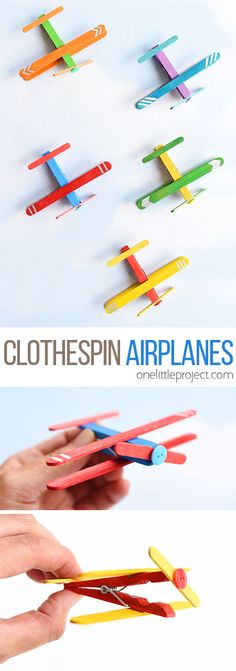 this is an image of clothespin airplanes