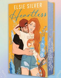 an illustration of a man and woman hugging in front of a book cover with the title heartless