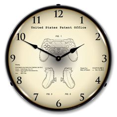 a clock with an image of a video game controller