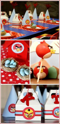 the angry birds birthday party is ready to be eaten