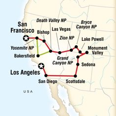 the route map for los angeles and san francisco