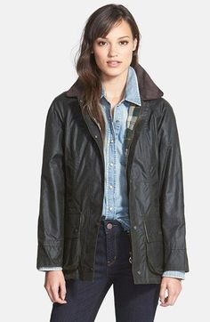 Barbour Beadnell Coat...A Forever Coat #Barbour #Beadnell #WaxedCoat Barbour Coats, Gloves Outfit, Cotton Coat, Cotton Jacket