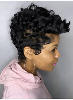 Asymmetrical Pixie Cuts, Finger Wave, Short Black Hair, Crop Hair, Asymmetrical Pixie, Weave Styles