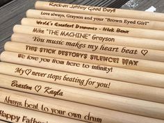 personalized wooden crayons with names on them