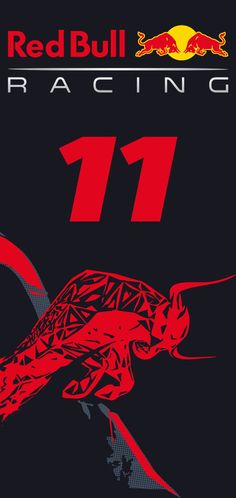 the red bull racing logo is shown on a black background with an image of a bird