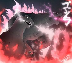 Godzilla In Hell, Godzilla X Mothra, Evolve Monster, Big Lizard, Comic Artwork